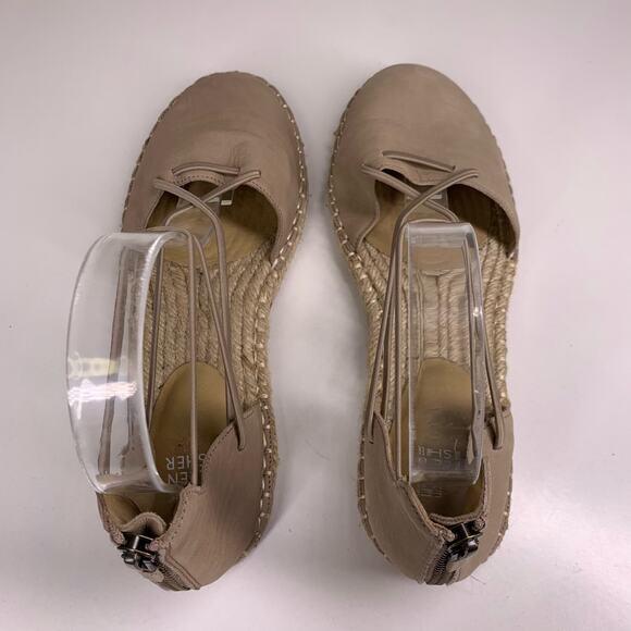EILEEN FISHER Tan Nubuck Lace-Up Espadrille Sandals Size 8.5 - Picture 7 of 10